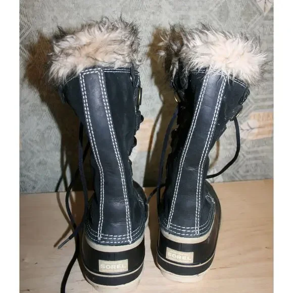 Sorel Joan of Arctic Black Leather Winter Boots 9 / 41 1/3 - Picture 4 of 7